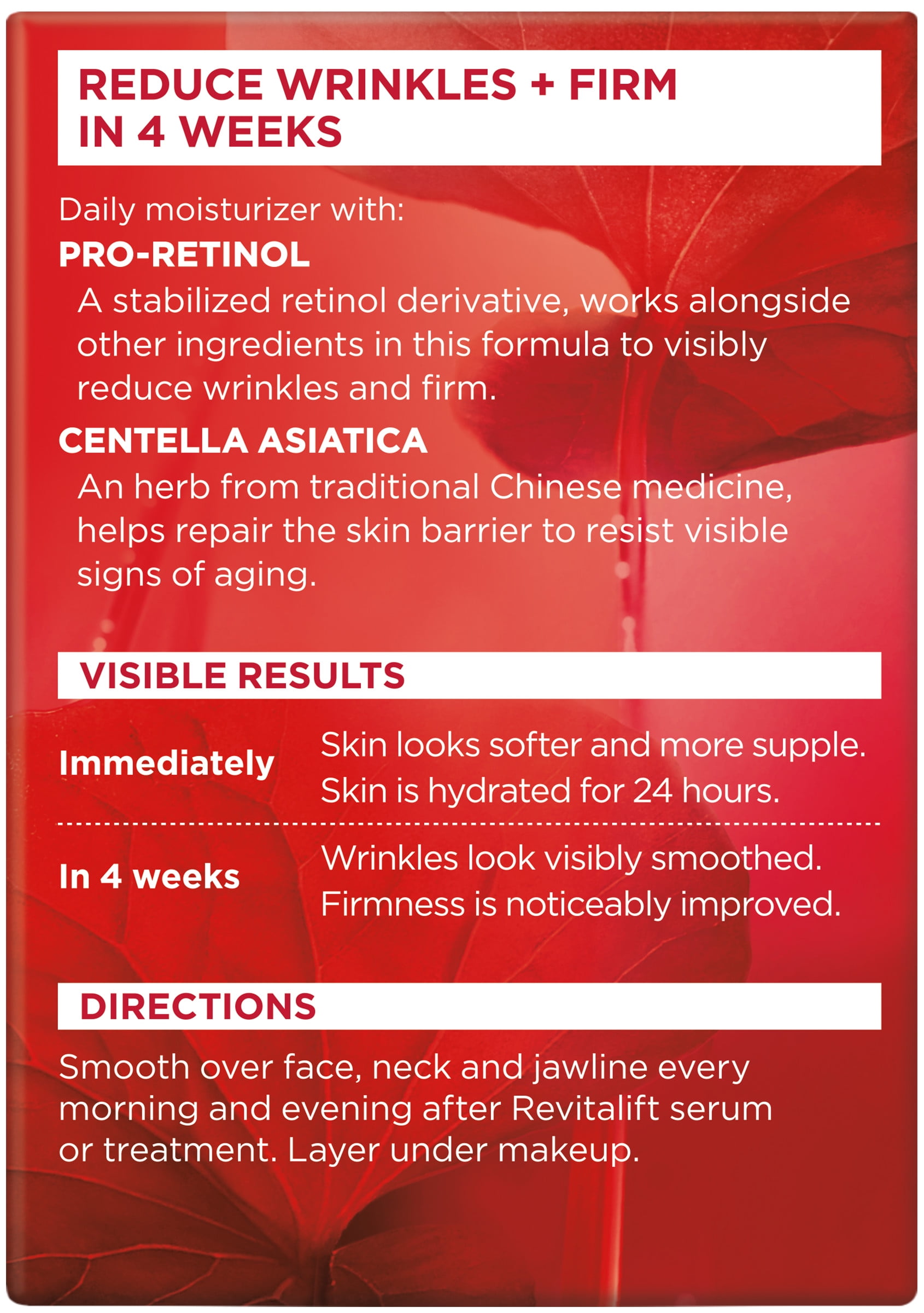 L'Oreal Paris Revitalift Anti-Aging Face and Neck Cream with Pro Retinol and Centella Asiatica, Fragrance Free, 1.7 oz