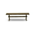 thumbnail image 3 of Pemberly Row X-Style 15x72" Wood Dining Bench in Jacobean Brown, 3 of 5