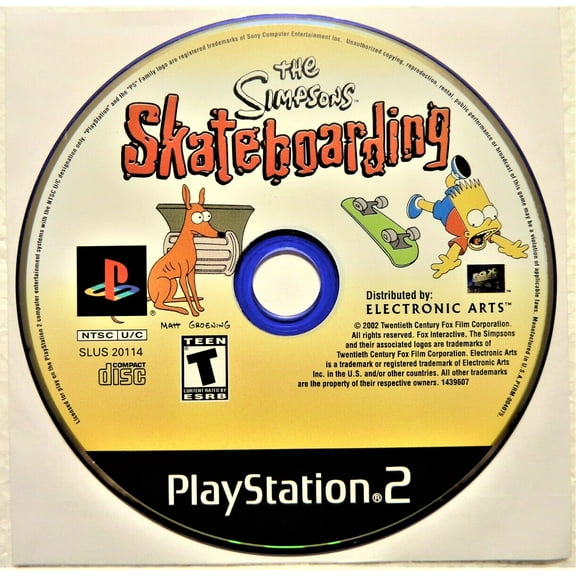 Pre-Owned The Simpson's Skateboarding - Disc Only - Black Label - Tested - PS2 Playstation 2