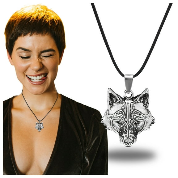 Csengfiy Wolf Head Necklace Metal Pendant Fashion Jewelry