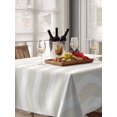 thumbnail image 6 of Cream Moire Table Cloth, Water Ripple Stripe Farmhouse Waterproof Tablecloth for Rectangle Tables, Reusable Washable Fabric Table Cover for Restaurant Kitchen Dining Tables 52"x70", 6 of 6