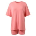 thumbnail image 7 of Women's Shorts Suit Set Round Neck T Shirt and Athletic Shorts for Sports Summer Casual Wear Comfortable Breathable Machine Washable Outfit, 7 of 7