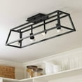 thumbnail image 1 of Pro Track Carmel 4-Head LED Ceiling Track Light Fixture Kit Spot-Light GU10 Adjustable Flat Black Modern Transitional Cage Kitchen Bathroom Living Room Dining Hallway Bedroom Decor House 30" Wide, 1 of 4