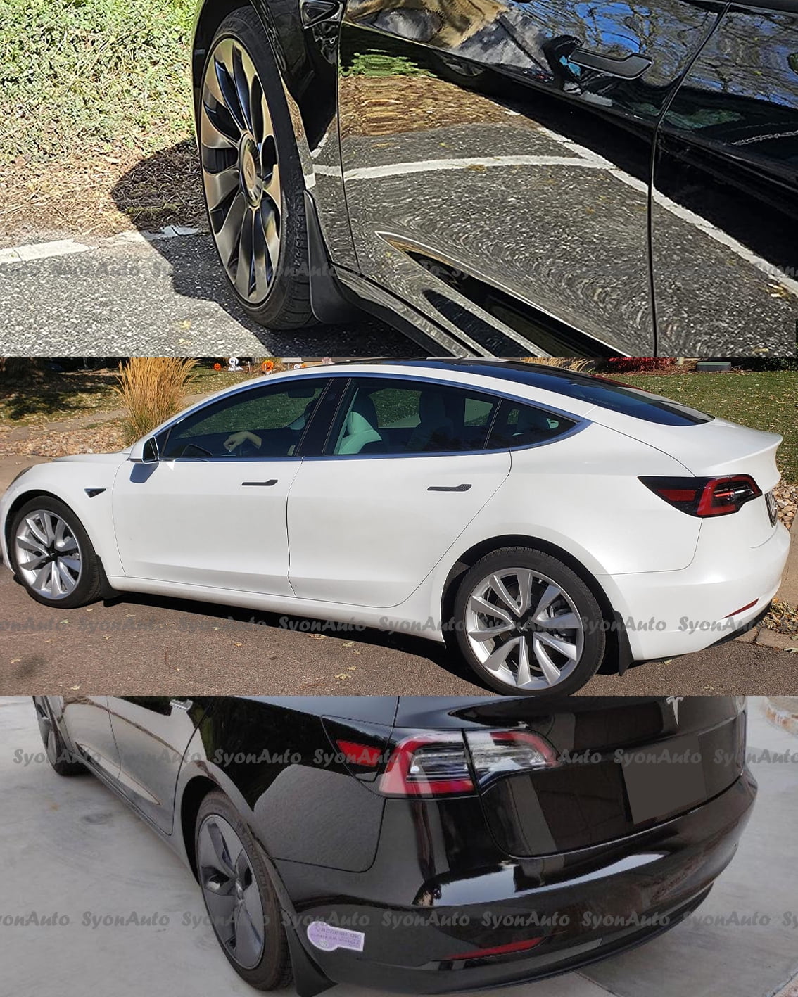FITS 2017-2024 TESLA MODEL 3 DIRECT FIT DRILLING-FREE MUD FLAP SPLASH GUARDS 4 PCS SET