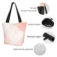 thumbnail image 4 of Salouo Pink Marble for Shoppers Tote for Women Foldable Handbags with Big Capacity Casual One-Shoulder Shopping Bag Hobo Bags Fit for Office/Shopping/Park, 4 of 6