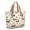 Dachshund and Floral Cream Pattern, variant on Dachshund and Floral Cream Pattern Large Tote Bag for Women, Polyester Roomy Travel Tote with Pockets and Zipper, Lightweight Gifts Ideas for Mom Wife Friend
