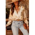 thumbnail image 5 of TinyCribz Women's Floral Button Down Shirt, Bohemian Lace Trim Blouse XL, 5 of 6