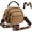 Coffee, variant on Crossbody bag, Classic Multifunctional Compartments Adjustable Wide Shoulder Strap Leather Crossbody Bag