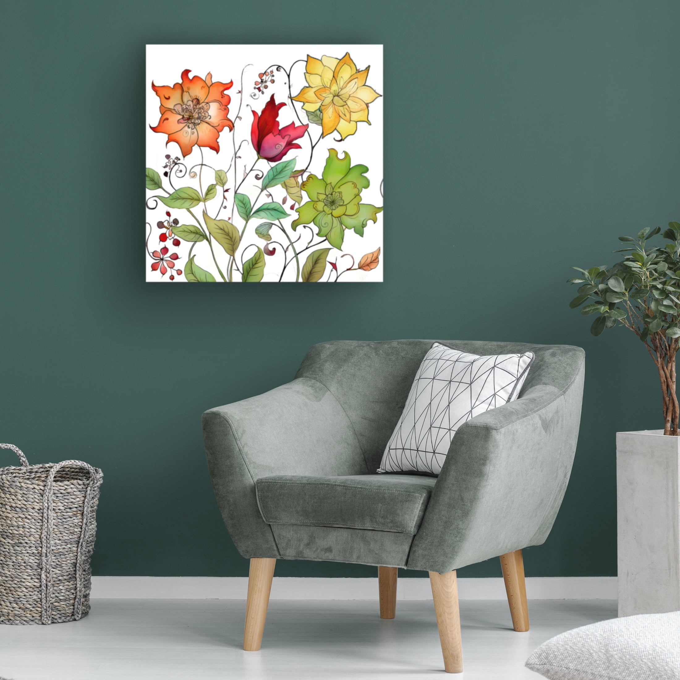 Canvas Wall Art - Sasha 'Vivacious I' Wall Art for Living Room, Bedroom, or Office Décor by Trademark Fine Art - 24 x 24 Inches