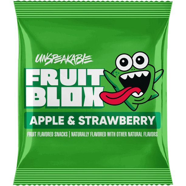 FruitBlox Unspeakable Apple Strawberry Fruit Snacks for Kids, Grab