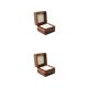 thumbnail image 1 of Qarigey Estuche de para joyería, caja de almacenamiento para exhibición de anillos de boda, bolsillo de viaje portátil, soporte de Blanco Ubicación doble 2piezas, 1 of 6