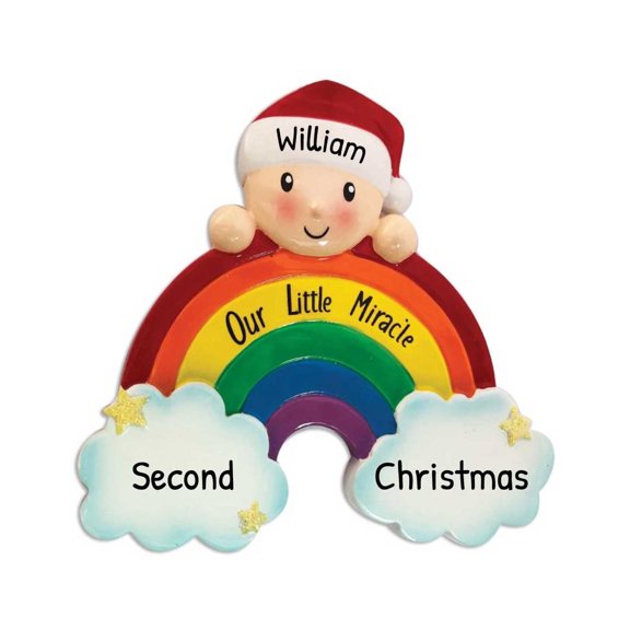Personalized Baby's First Christmas Ornament 2024 - Our Little Miracle Baby Christmas Tree Ornament