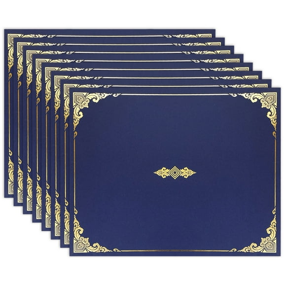 Certificate Holders, Navy Blue Certificate Frame Diploma Holders with Gold Foil Border for Letter Size 8.5x11 inch Award Certificates, 25packs