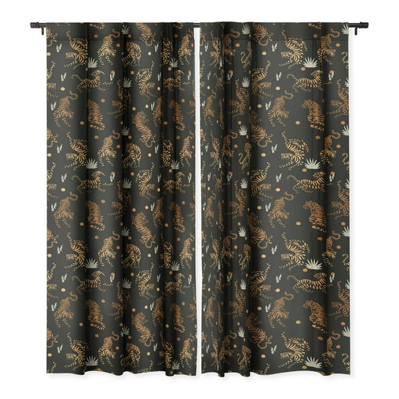 Society6 Marta Barragan Camarasa Golden Tigers Single Panel Room Darkening Window Curtain 50" x 84"