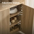 thumbnail image 5 of Hvoonc 34"W Fluted Sideboard Buffet Cabinet with Storage, Faux Marble Top, 2 Push-to-Open Doors, Adjustable Shelves, Modern Accent Cabinet for Dining Room, Living Room, Entryway, Natural Oak, 5 of 7