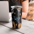 thumbnail image 4 of 20oz Tumblers Halloween Pumpkins Skulls Bats and Eyeballs Stainless Steel Vacuum Insulated Double Wall Travel Tumbler Cups Mug with Lid and Straw,Cleaning Brush for Cold & Hot Drinks, 4 of 7