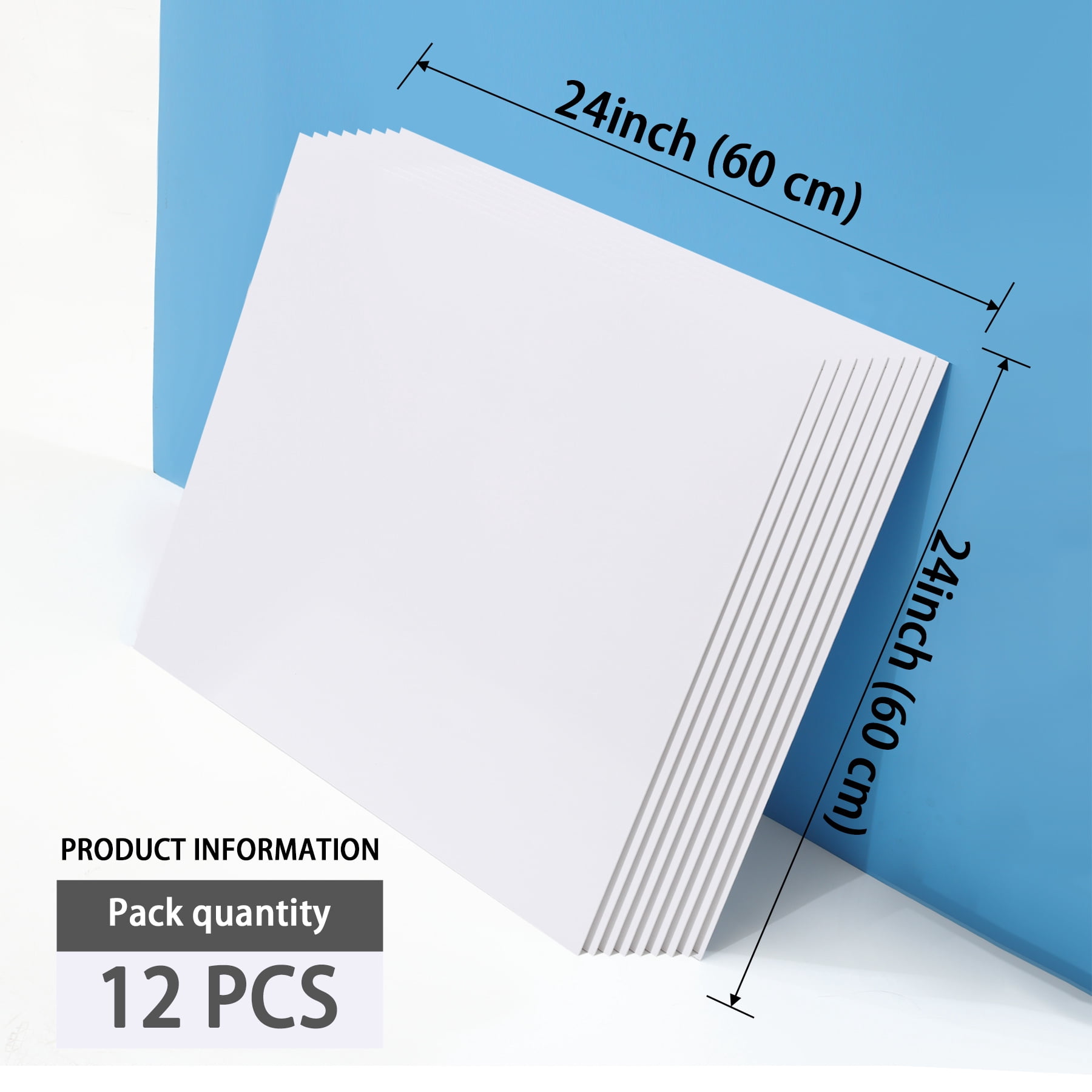 White Smooth Drop Ceiling Tiles, Easy Drop-in Installation PVC Panels, Waterproof, Reusable & Fire-Rated, No Sag and Breakage, 12-Pack of 2ft x 2ft Cover 48 Sq.Ft
