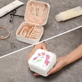 thumbnail image 7 of Coolnut Travel Jewelry Box Pink Unicorn PU Leather Jewelry case Small Portable Jewelry Organizer Box for Rings Earrings Necklaces Bracelets(White) Women Gifts, 7 of 7