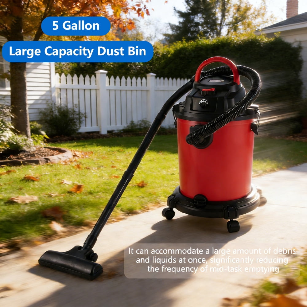 FFZ Wet Dry Vac, 8 Gallon, 6 Peak HP, 3 in 1 Shop Vacuum with Blowing Function, Wet/Dry Vacuum to Clean Floor, Upholstery, Gap, Car, Black