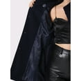 thumbnail image 5 of DARING DIVA Women's Winter Slit Sleeve Double Breasted Cloak Coat Dark Blue L, 5 of 6