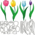 thumbnail image 2 of 2Pcs Slayered Tulips Metal Die Cut Cutting Die Stencils for Card Making DIY Scrapbooking Photo Album, 2 of 8