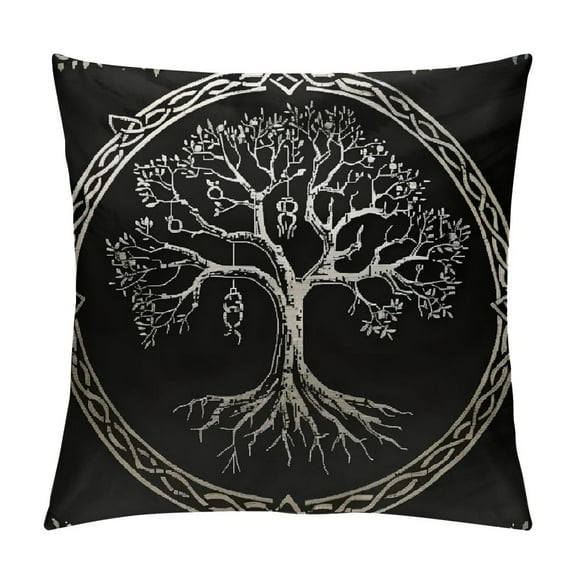 Autua Tree of Life Branches Graphic Decorative Cushion Cover for Home Living Room Sofa, Printed on Both Sides, Zipper Closure, 1PC 12x12in
