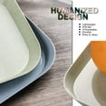 thumbnail image 3 of Juego de platos de pan y platos de ensalada duraderos, juego de 4 mini platos cuadrados de paja de trigo ligeros, platos de postre saludables para adultos fáciles de limpiar. Seguridad en el, 3 of 5
