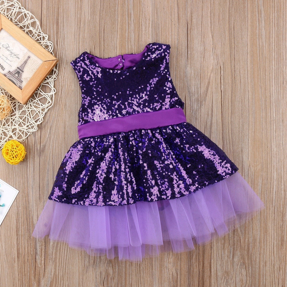 girls purple sequin dress