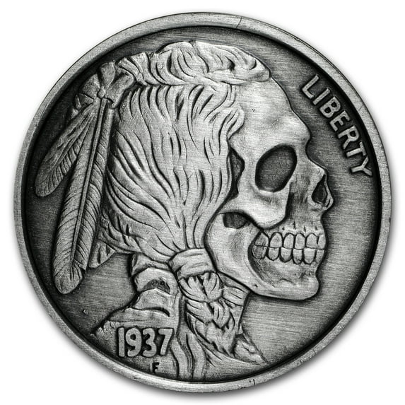 1 oz Silver Antique Round - United Snakes Series (Indian Skull)