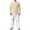 Khaki, variant on ZVNAΖH Men's Linen 2-Piece Set Band Collar Long Sleeve Shirt & Drawstring Wide Leg Pants Casual Outfit