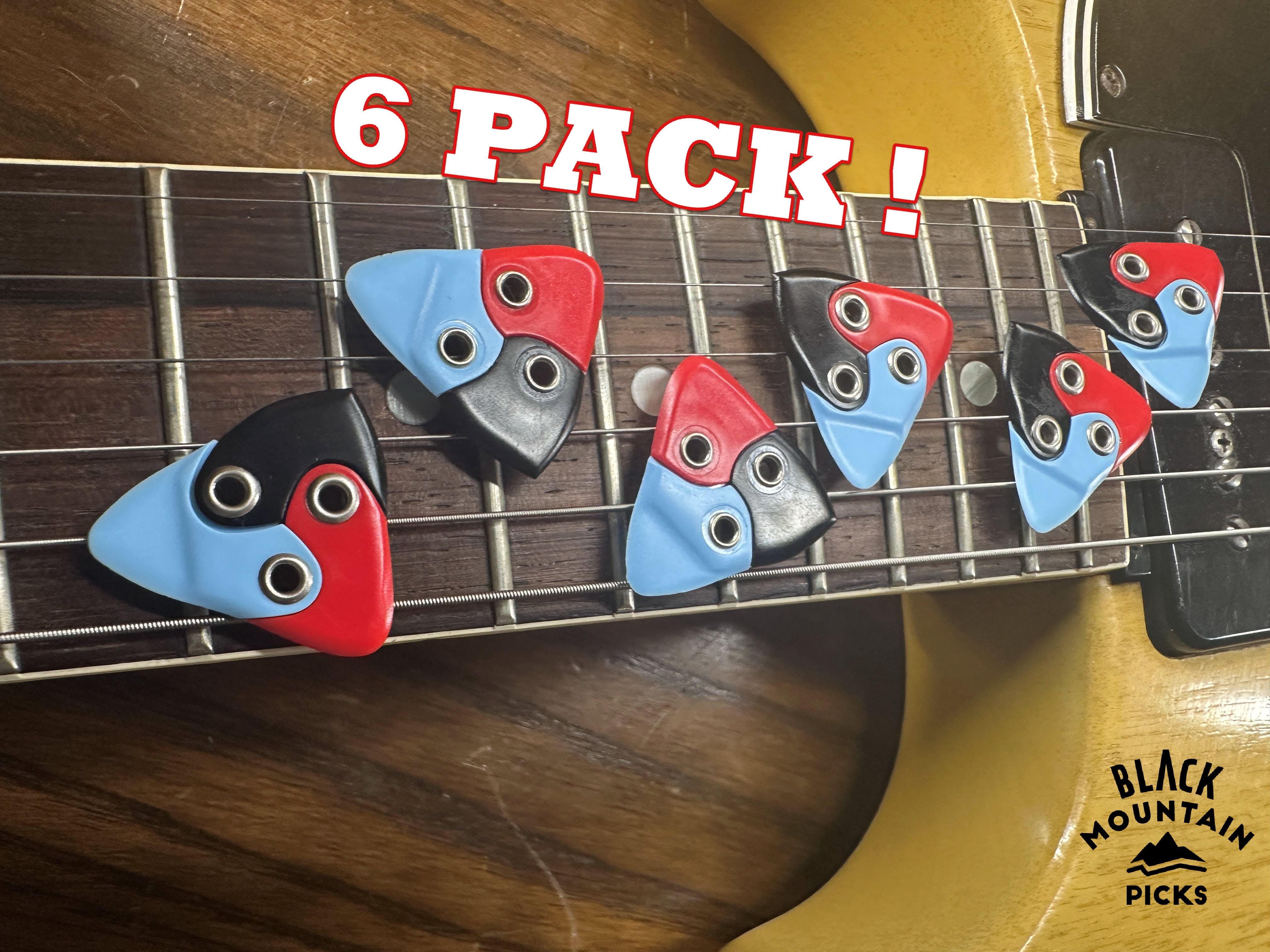 6X BLACK MOUNTAIN Asteroid Guitar Pick | World's First Multi-Material 3-in-One