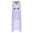thumbnail image 3 of TiaoBug Ladies Greek Queen Princess Toga Flowy Split Dress Roman Empress Greek Party Costume Lavender XL, 3 of 5