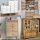 thumbnail image 5 of 8 Pieces Wood Rattan Cabinet Knobs Round Drawer Pulls for Cupboard Cabinet Dresser with Screws, 5 of 5