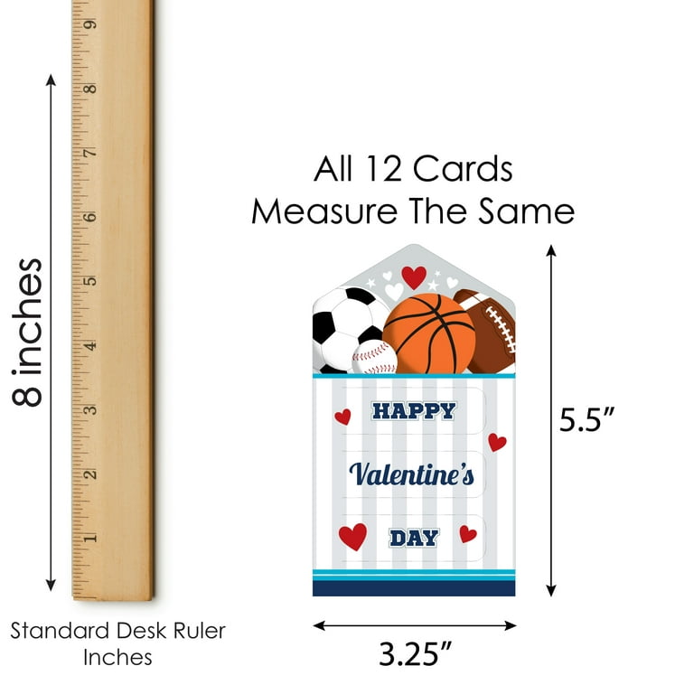 Big Dot of Happiness Go, Fight, Win - Sports - All-Star Cards for Kids -  Happy Valentine's Day Pull Tabs - Set of 12