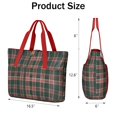 thumbnail image 3 of Tote Bag for Women - Green and Red Christmas Plaid Pattern Shoulder Bag - Large Utility Work Duffle Bag with Zipper Handbag for Travel, Work, Sprots, 3 of 5