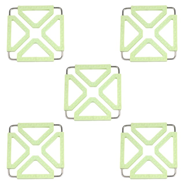 Almohadilla de trípode de silicona de 5 piezas, ampliable con marco de acero inoxidable, adecuada para vajillas resistentes al calor y aislantes del calor en la cocina familiar.