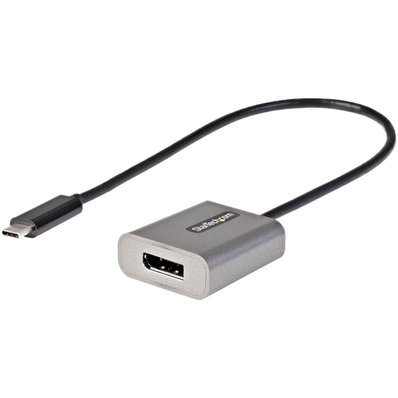 Startech.com Usb C To Displayport Adapter - 8k/4k 60hz Usb-c To Displayport 1.4 Adapter Dongle - Usb Type-c To Dp Monitor Video Converter - Works W/thunderbolt 3 - W/12" Long Attached Cable - Adapter