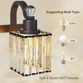 thumbnail image 6 of Danolapsi Modern Crystal Bathroom Vanity Lights Black Bathroom Light Fixtures Crystal Vanity Shower Lights Over Mirror, Mirror Glass Crystal Bathroom Vanity Lighting Fixtures, 6 of 7