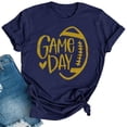 thumbnail image 2 of Karight Football Shirts for Women Game Day T Shirts Football Outfits Funny Graphic Tee Casual Short Sleeve Tee Shirts, 2 of 4