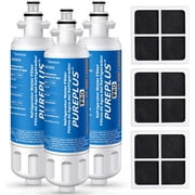 PUREPLUS LT700P NSF 53&42 Certified Replacement for LG ADQ36006101 Kenmore 469690, ADQ36006102, LFXS30766S, LFX28968ST, LFX31925ST, LFX31945ST, LT120F Refrigerator Water and Air Filter Combo, 3Pack