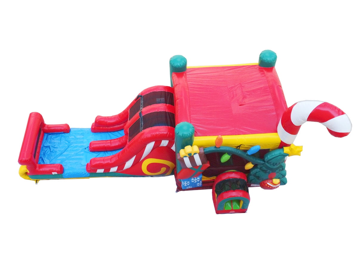 TentandTable Mega Dual Lane Inflatable Water Slide Bounce House Combo with Blower, Christmas