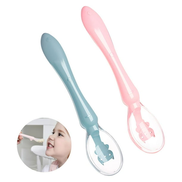2Pcs Baby Spoon Silicone Newborn Spoon Porridge Feeding Spoon Non Toxic Soft Comfortable with Storage Box for Infants Children Babies Newborns
