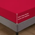 thumbnail image 4 of 4-Piece Queen Sleeper Sofa Sheet Set, 100% Egyptian Cotton, 800 Thread Count, Fits 8" Deep Pull-Out Couch Mattress (60" x 74") - Red Solid, 4 of 5