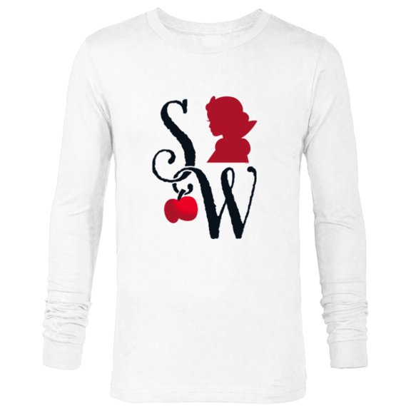 Disney Princess Snow White Initials and Silhouette - Long Sleeve T-Shirt for Men - Customized-White
