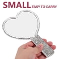 thumbnail image 4 of Heart Shaped Mirror Rhinestone Purse Mirror Compact Travel Mirror Handheld Mirror With Handle, 4 of 9