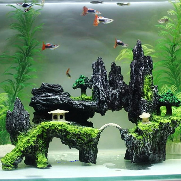 Wirlsweal Resin Simulation Rockery Artificial Hill Aquarium Fish Tank  Landscape Ornaments 