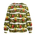 thumbnail image 4 of SCRAWLGOD Christmas Tree Cane Ornament Ball Print Womens Casual Crewneck Sweatshirts Long Sleeve Fashionable Tops Loose Fit Pullovers with Drop Shoulder for Shopping Running, L, 4 of 7