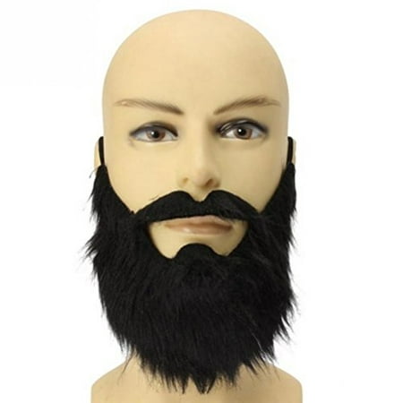 LUOEM Fake Beard Black Bearded Man Funny Mustache Costume Party Fake Mustaches Whisker Festival