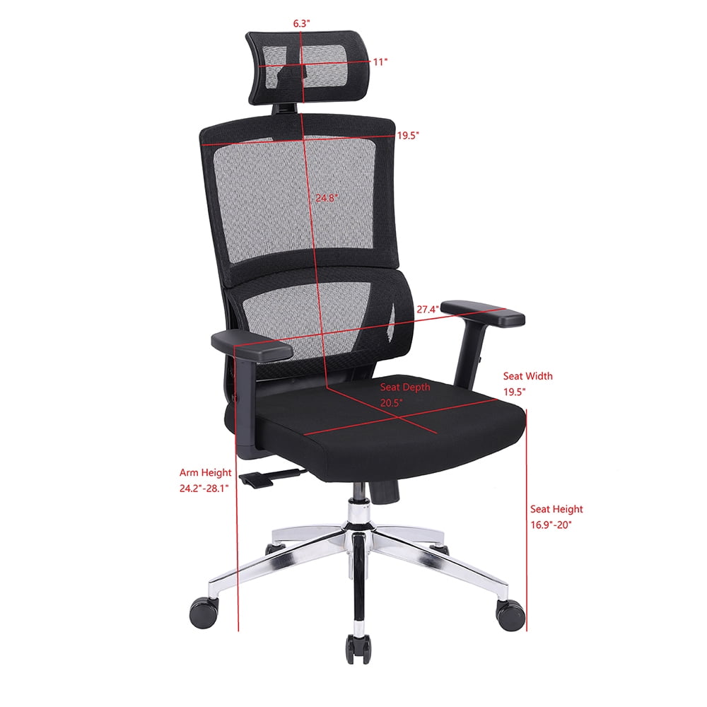 Kepooman Home Office Adjustable Rolling Mesh Computer Chair with High-Back & Lumbar Support, Black Kepooman Home Office Adjustable Rolling Mesh Computer Chair with High-Back & Lumbar Support, Black