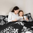 thumbnail image 4 of Homewish Spooky Halloween Skull Twin Comforter Sets,Retro Damask Bedding Set,Black White,Black Reversible,2pcs,1 Comforter and 1 Pillowcase, 4 of 7